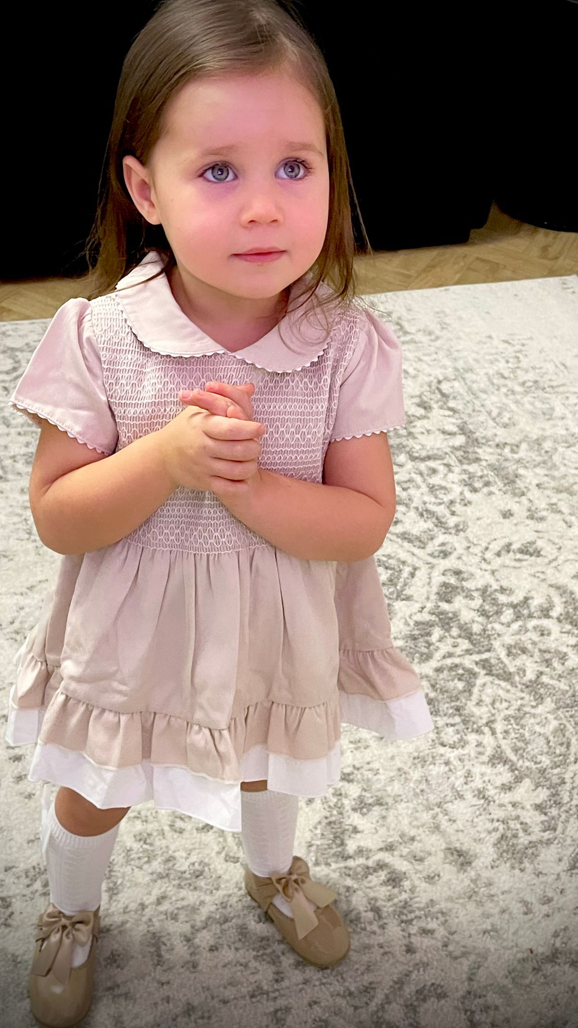 Alessia Smock Dress Set in Cream